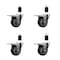 Service Caster 3.5'' Thermoplastic Rubber Swivel 1-1/2'' Expanding Stem Caster Set Total Lock Brake, 4PK SCC-EXTTL20S3514-TPRB-112-4 - alternate 1